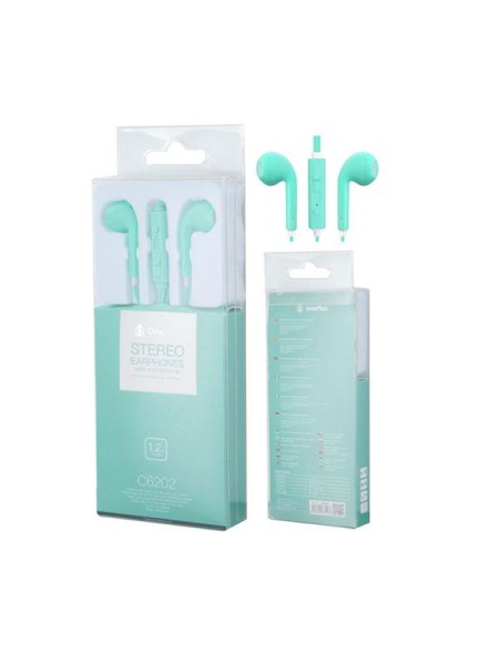 Auriculares con Microfono Intrauricular C6202 Air Verde / Sin silicona / Jack 3.5mm / One+