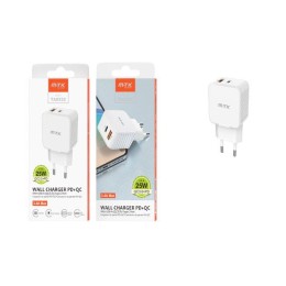 Cargador de red Usb + Type-C / 25W / Blanco / TA0332 / MTK