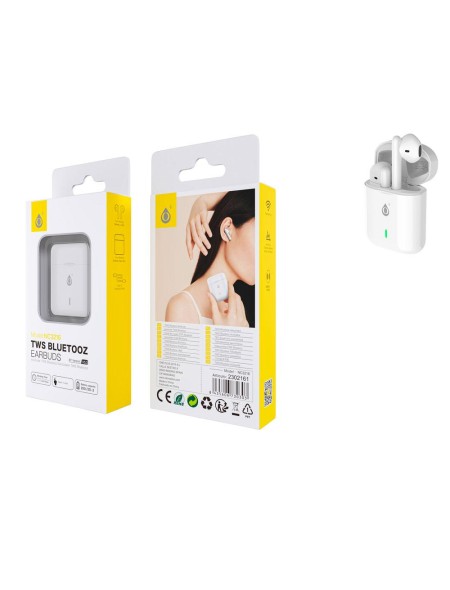 Auriculares estereo Bluetooth 5.3 NC3216 Blanco / Tws / Control tactil / Base de carga 200mah / One+