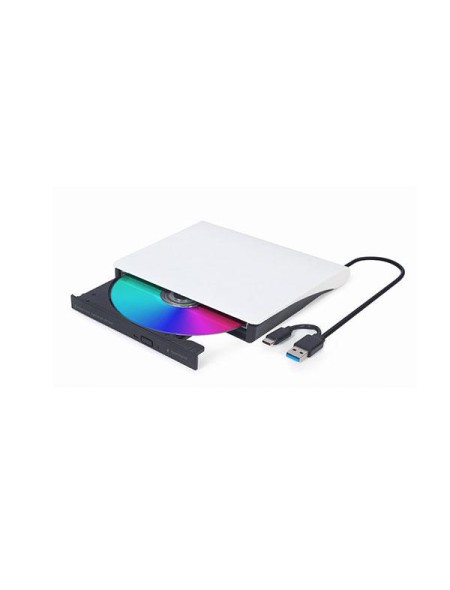 Grabadora Externa CD/DVD Gembird / USB 3.1 / Type-C / Blanca / DVD-USB-03-BW