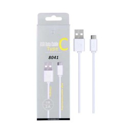 Cable datos USB 2.0 a Type-C / 1m / 3.4a / 8041 / Blanco / One+