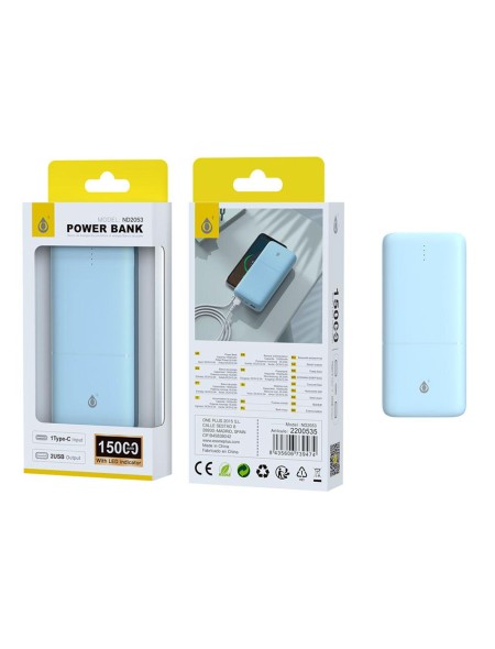 PowerBank Omar ND2053 Type-C / 15000 mah / 1xType-c / 2x Usb / Azul / One+ 2200535