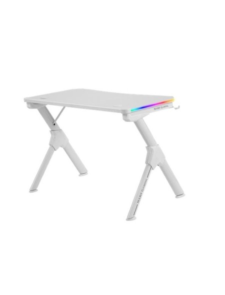 ÷ Mesa mars gaming mgd rgb white chasis de acero tablero 110x60cm altura 74cm con dise?o de fibra de c