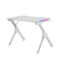 ÷ Mesa mars gaming mgd rgb white chasis de acero tablero 110x60cm altura 74cm con dise?o de fibra de c