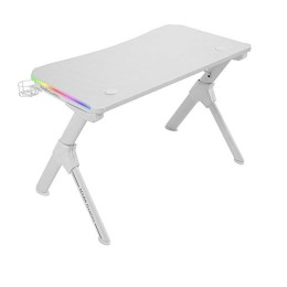 ÷ Mesa mars gaming mgd rgb white chasis de acero tablero 110x60cm altura 74cm con dise?o de fibra de c