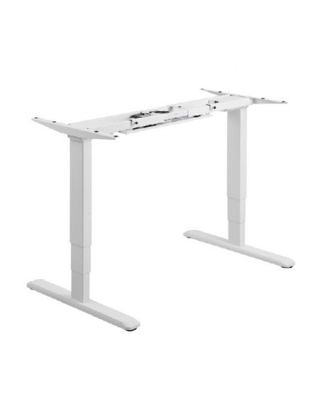 ÷ Mesa electrica ergonomica altura regulable motor dual sin tablero color estructura blanca control