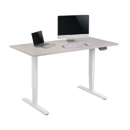 ÷ Mesa electrica ergonomica altura regulable motor dual sin tablero color estructura blanca control