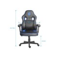 ÷ Silla gamer conceptronic eyota03b color negro detalles en azul recubrimiento pu de alta calidad dise