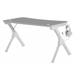 ÷ Mesa mars gaming mgd 140 white chasis de acero tablero 140x60cm altura 75cm alfombrilla nanotextil c