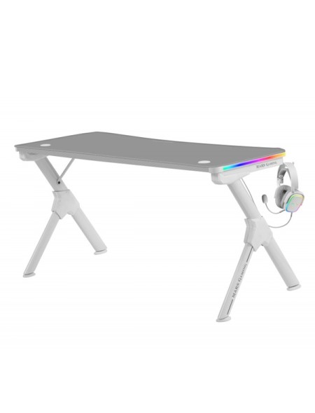 ÷ Mesa mars gaming mgd rgb 140 white chasis de acero tablero 140x60cm altura 75cm alfombrilla nanotext