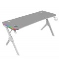 ÷ Mesa mars gaming mgd rgb 140 white chasis de acero tablero 140x60cm altura 75cm alfombrilla nanotext