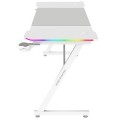 ÷ Mesa mars gaming mgdx160rgbw chasis acero 160x60x75 fibra de carbono rgb mando gestion cables blanco
