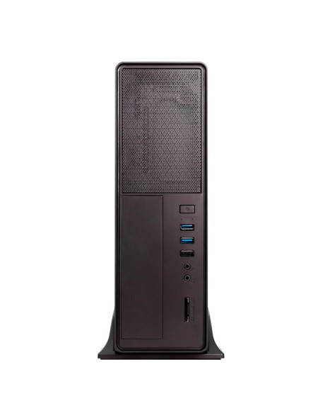 ÷ Caja microatx slim unyka matx uk2010 permite posicion horizontal o vertical color negro con fuente s