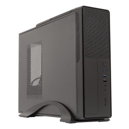 ÷ Caja microatx slim unyka matx uk2010 permite posicion horizontal o vertical color negro con fuente s