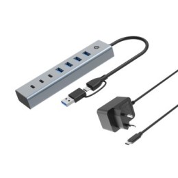 ÷ Hub usb 3.0 conceptronic hubbies20gp 7 puertos usb-c a 3xusb-c 4xusb-a con alimentador