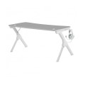 ÷ Mesa mars gaming mgd xl white chasis de acero tablero 160x60cm altura 74cm con dise?o de fibra de ca